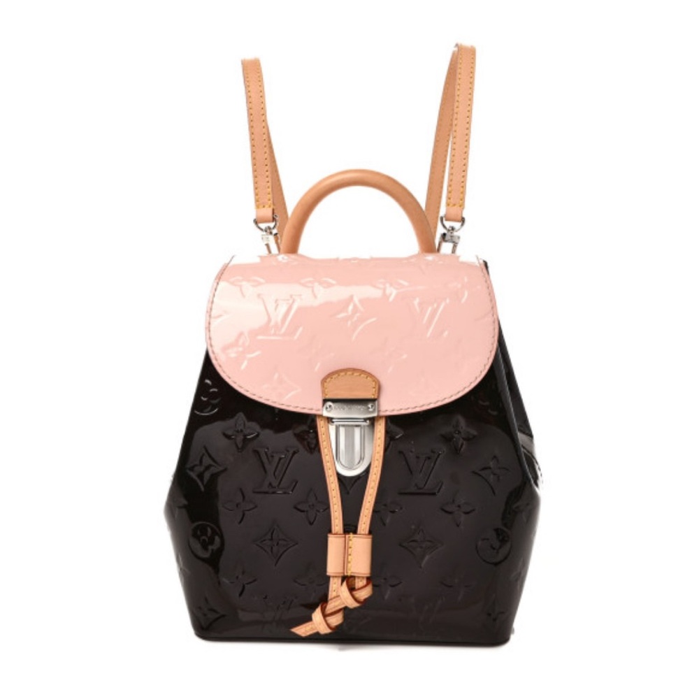 Authentic LV Vernis Patent Leather Hot Springs Backpack Amarante Rose Ballerine
